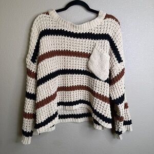 POL Chunky Striped Ultra-Soft Knit Sweater – Size Small